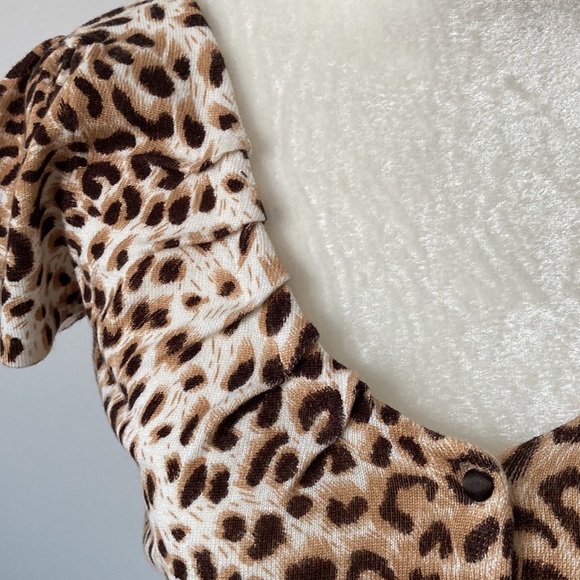 INC Animal Print Fitted Short Sleeve Sweater - Picture 3 of 8